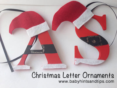 Christmas letter ornaments