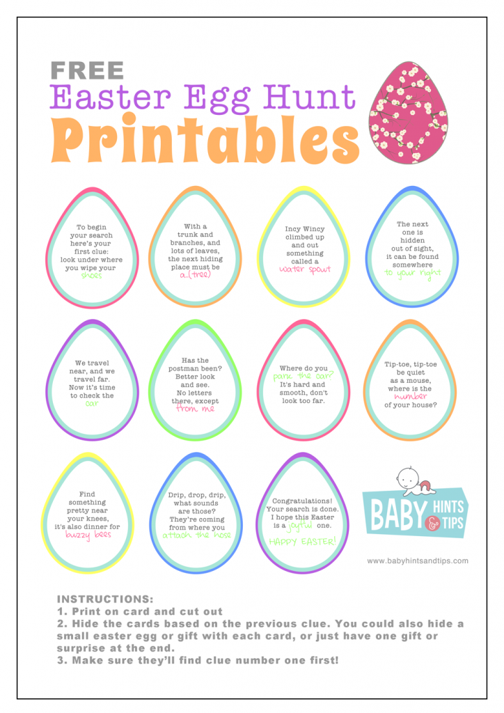 FREE Easter Egg Hunt Printables Baby Hints And Tips