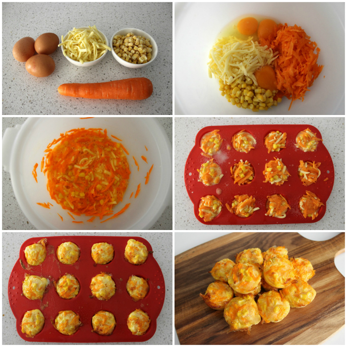 Tripe C Muffins - corn carrot and cheese