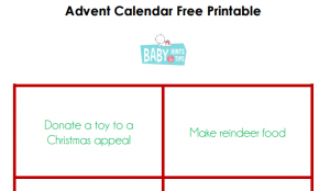Free printable Advent calendar cards