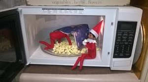 elf on the shelf popping popcorn - Easy Elf On The Shelf Ideas