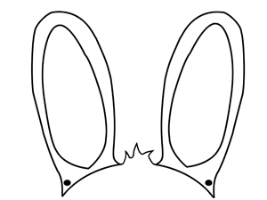 easter bunny ear outline