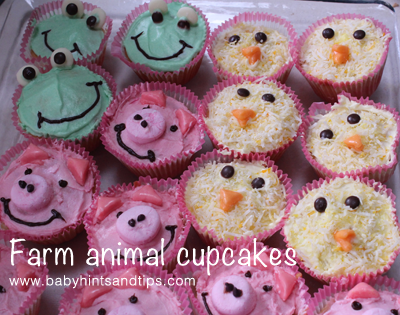Farm animal cupcakes - Baby Hints and Tips