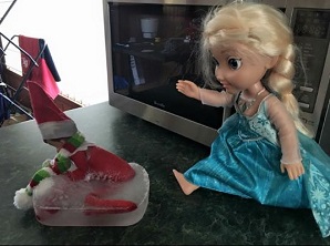 elsa froze the elf on the shelf